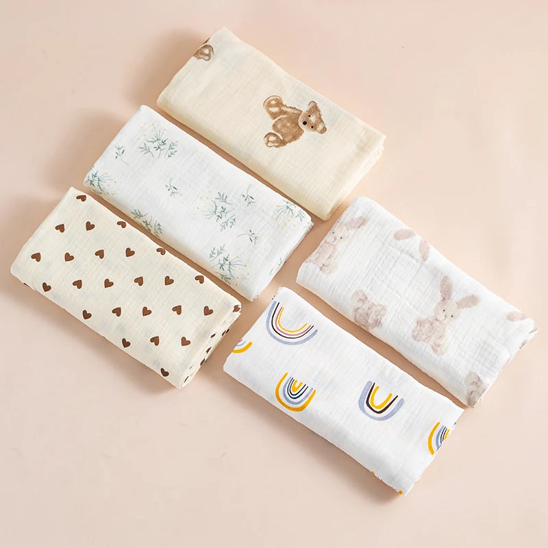 Soft cotton muslin swaddle blanket for newborn baby comfort – Winnebaby