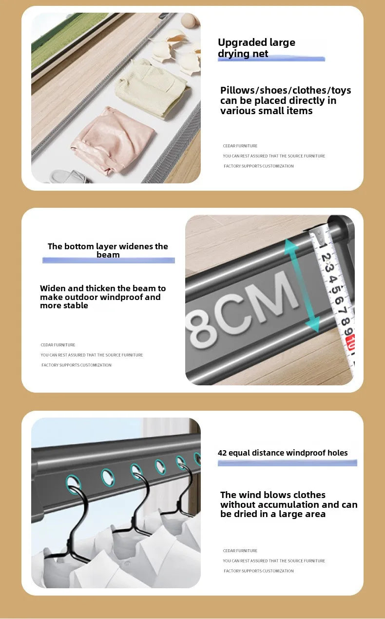 Floor-to-ceiling drying rack