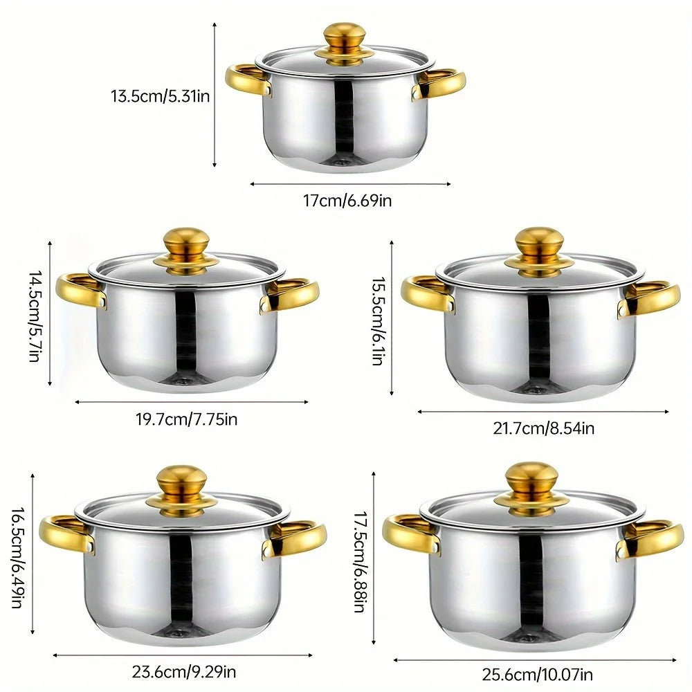 5-piece stainless steel cookware set