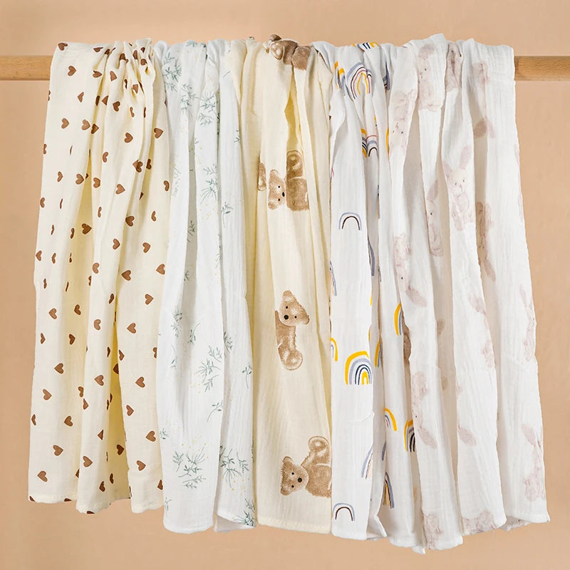 Soft cotton muslin swaddle blanket for newborn baby comfort – Winnebaby