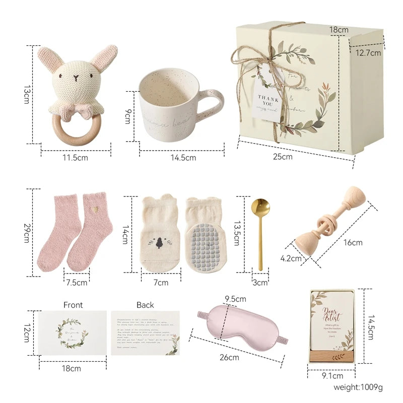 Baby Bathing Set Gift Box Wooden