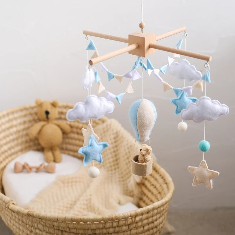 Baby Crib Mobile Wooden Bed