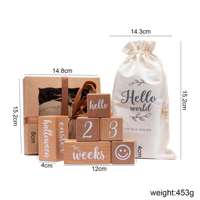Handcrafted wooden milestone cards for baby photography – Winnebaby