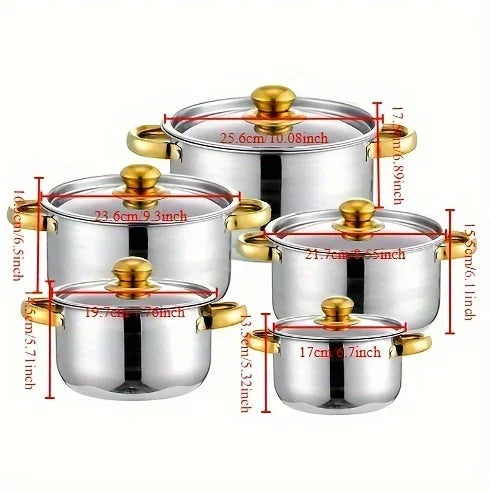 5-piece stainless steel cookware set