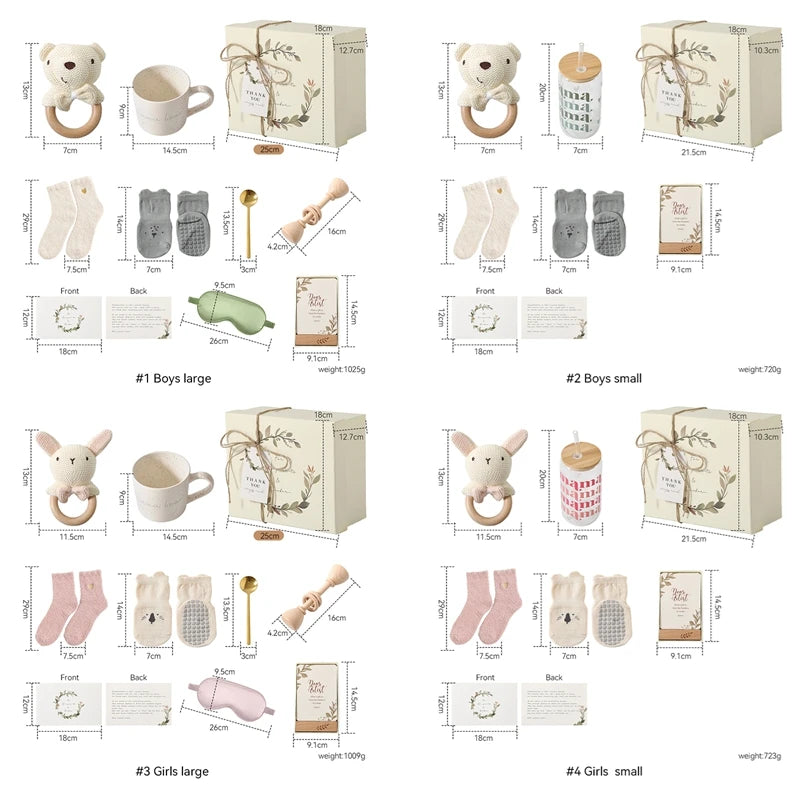 Baby Bathing Set Gift Box Wooden