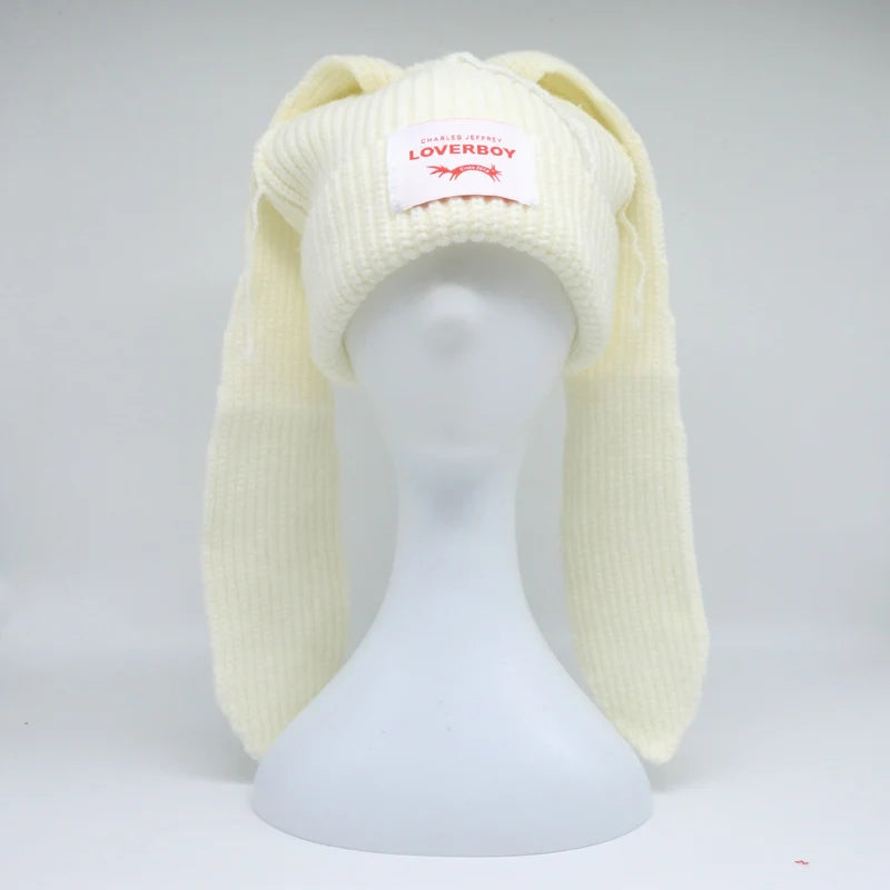 Long fox Ears Knitted Hat