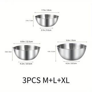 3PCS Stainless Steel Mixing Bowl Set