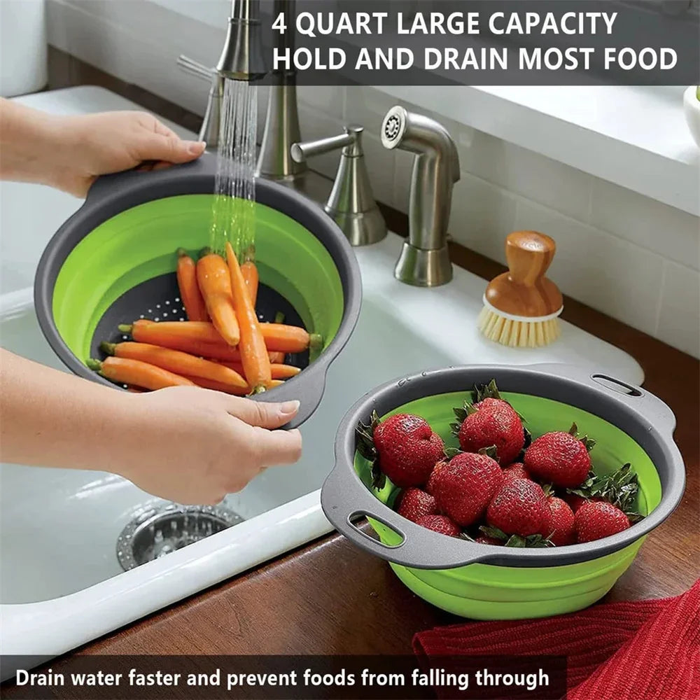 Round Collapsible Colander Silicone