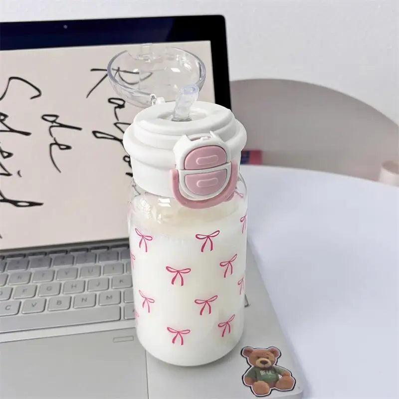 Cute Water Bottle with Straw
