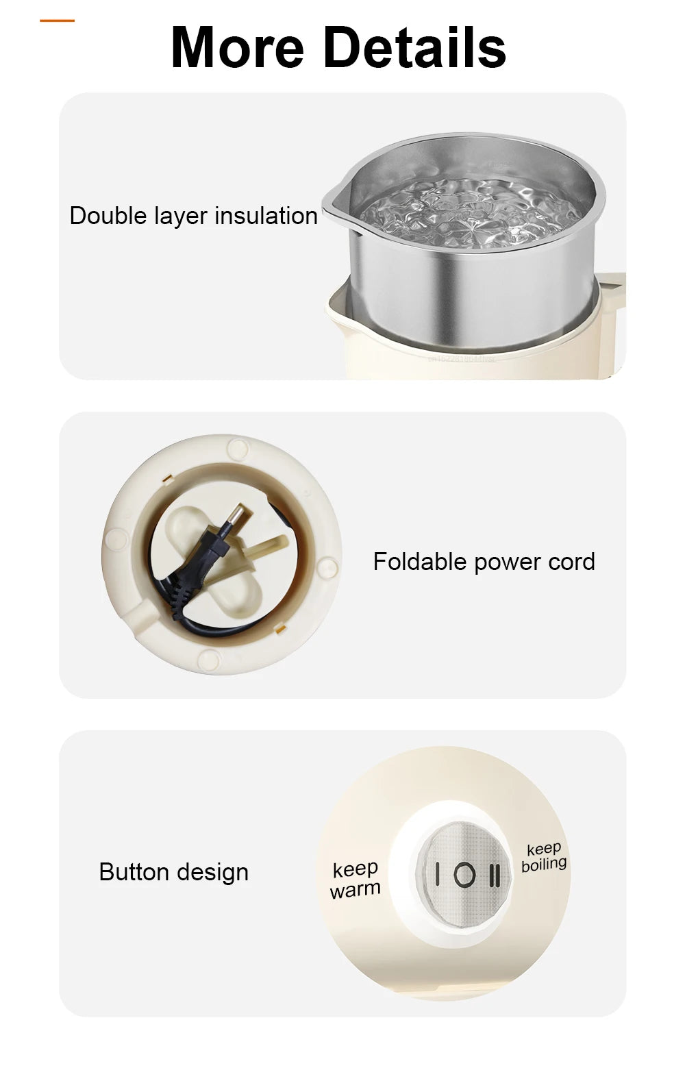 Electric Kettle 1L Mini Foldable Smart Kettle