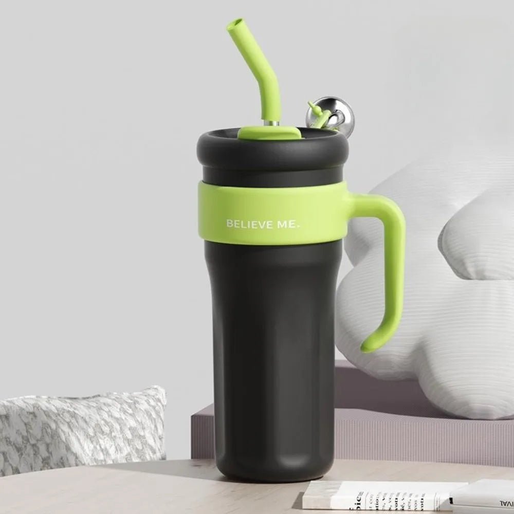 With Straw Insulated Water Bottle