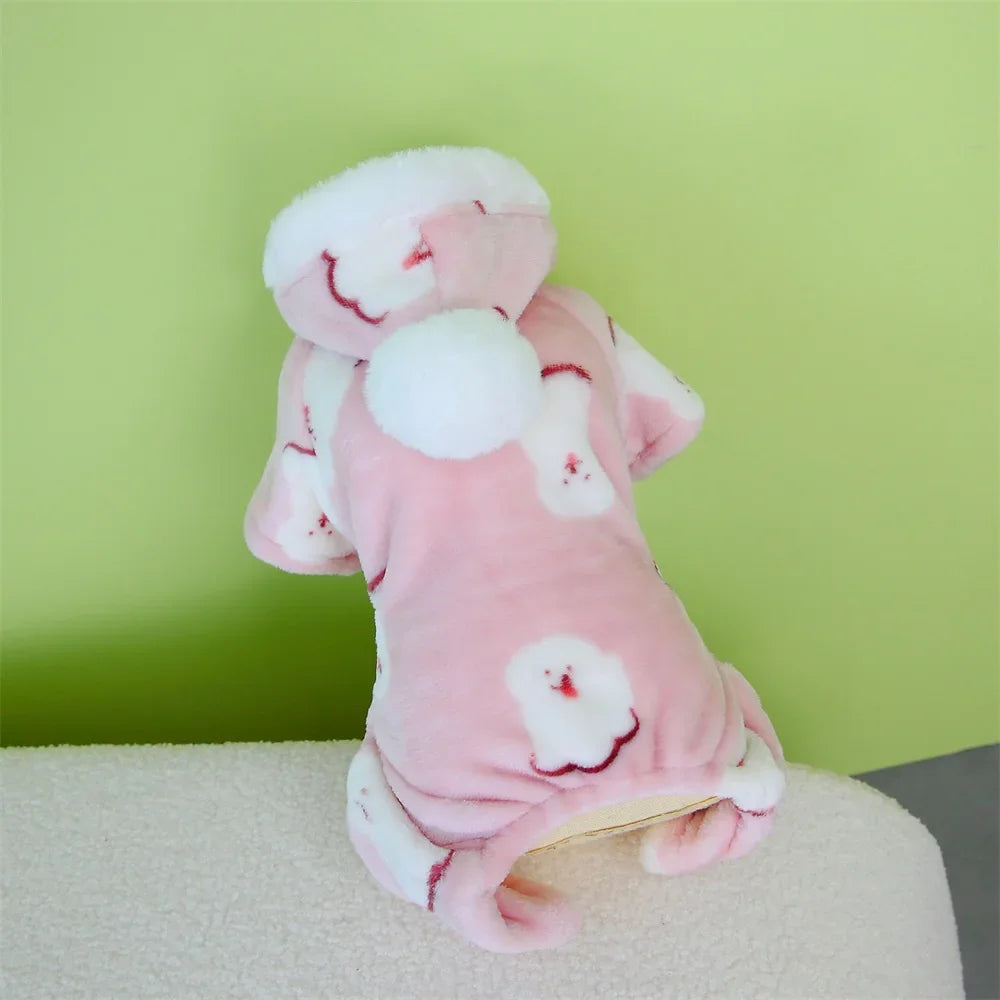 Hooded Fleece Puppy Dog Pajamas