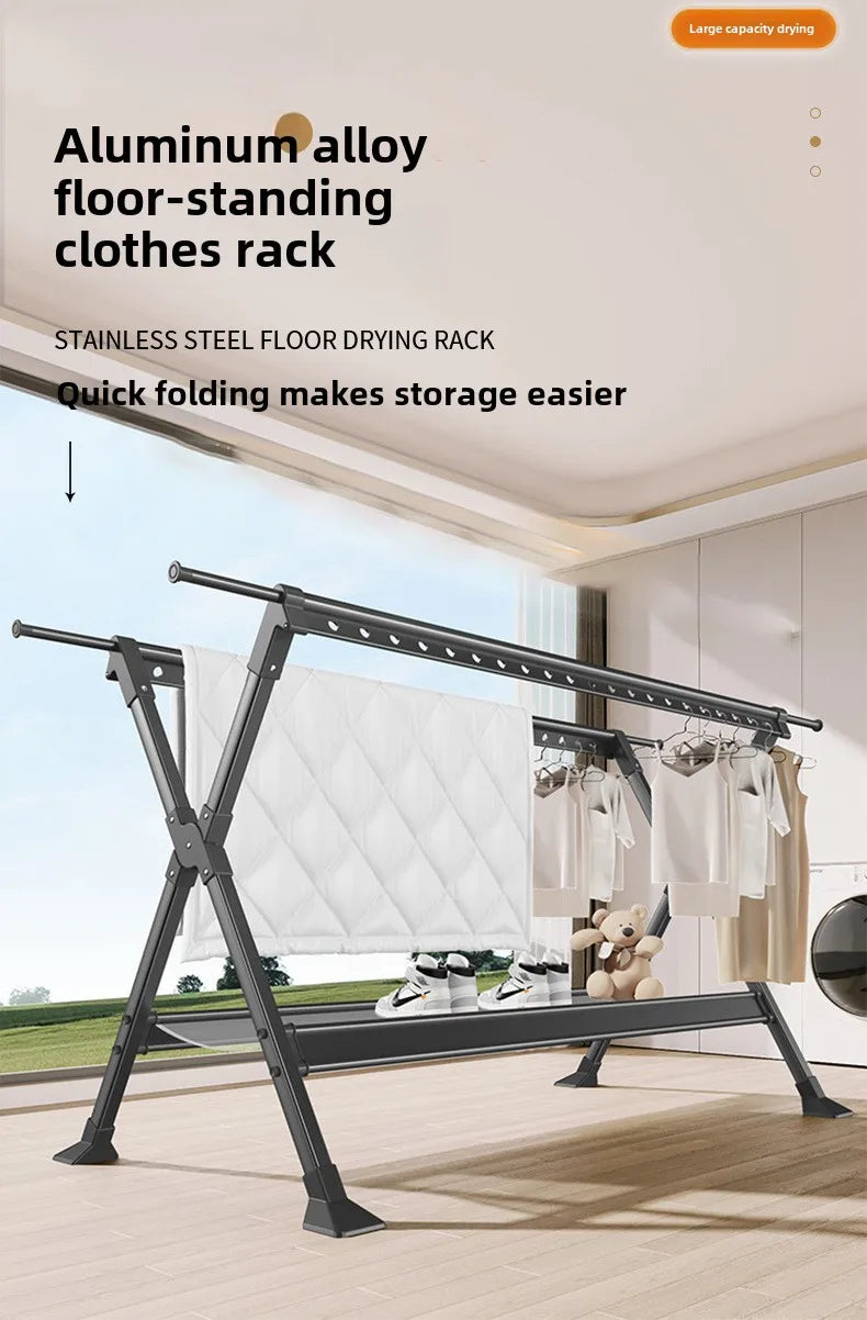 Floor-to-ceiling drying rack