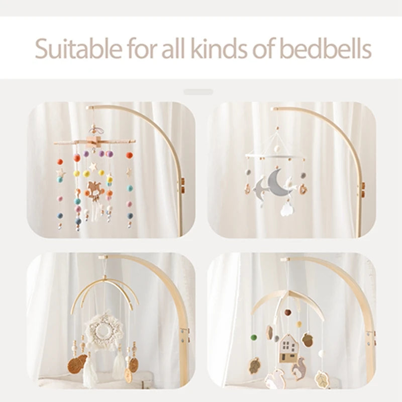 Baby Wooden Bed Bell Bracket - Soothing Mobile Toy
