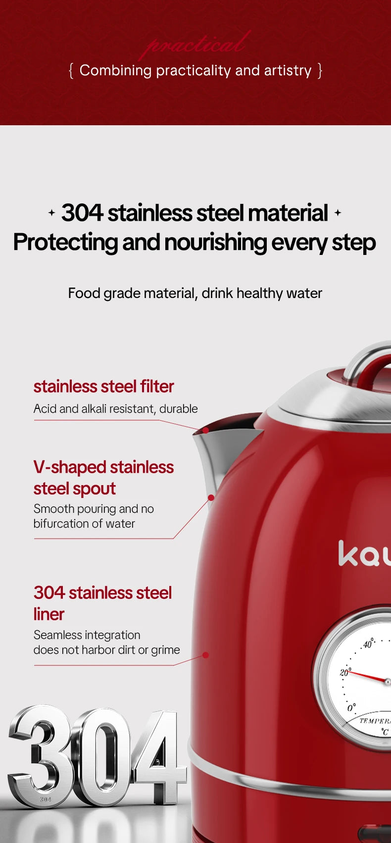 European-style retro electric kettle