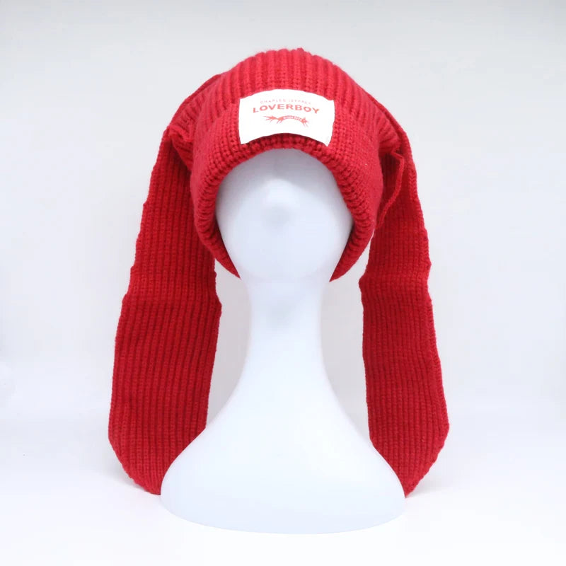 Long fox Ears Knitted Hat