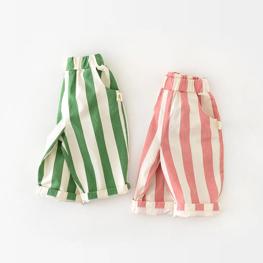 High Waist Stripe Kids Schoolwear Trousers Everyday