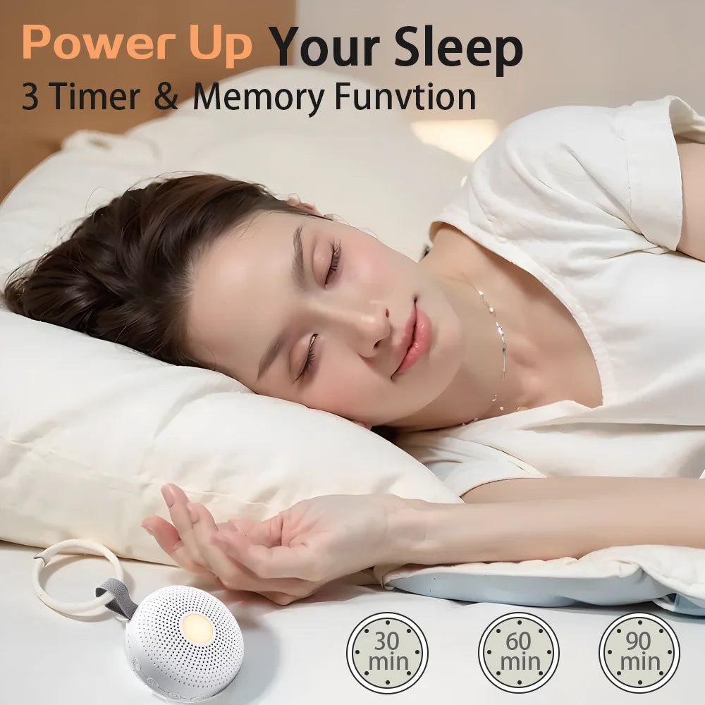 Portable Baby White Noise Machine – 15 Soothing Sounds with Smart Night Light & Nursery Lamp