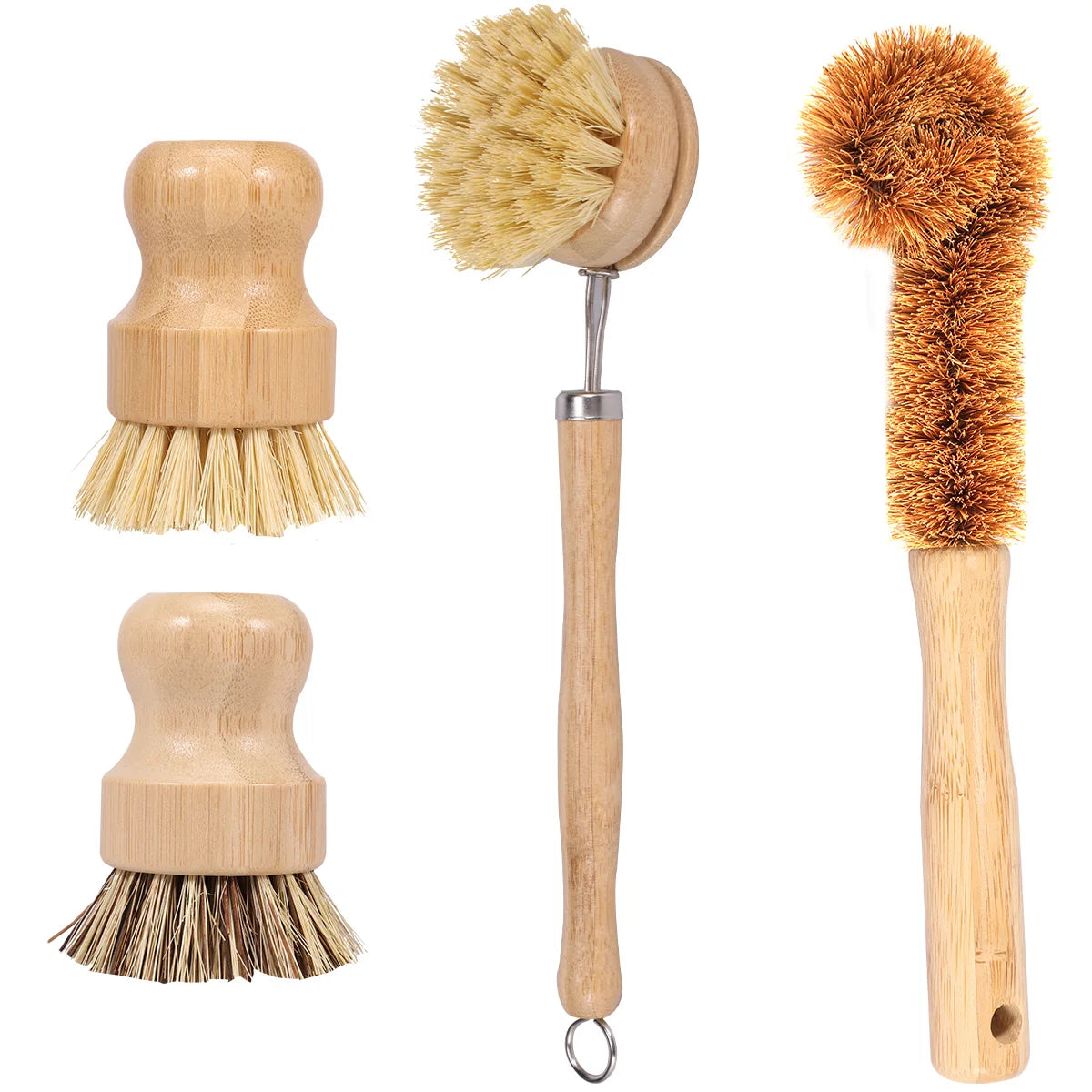 4/5Pcs Bamboo Dish Scrub Brushes