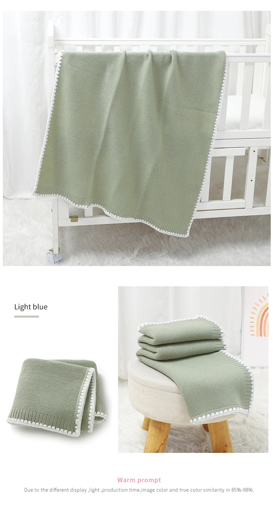 Solid Baby Receiving Blankets for Girl & Boy