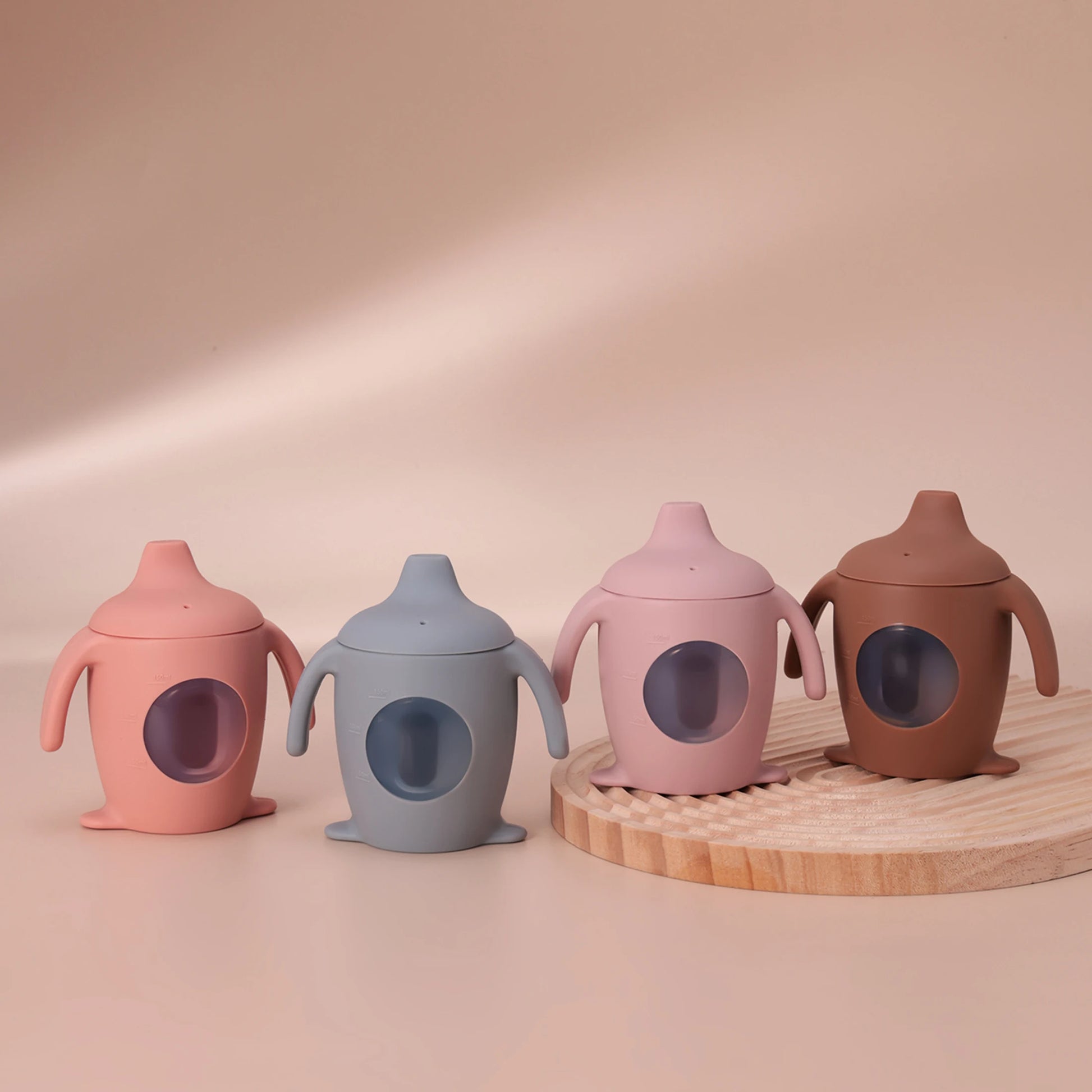 Penguin silicone sippy cup for babies – leakproof transparent bottle – Winnebaby