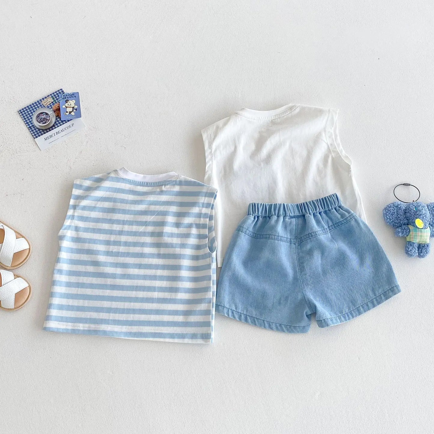 Summer Baby Clothing Set Striped Vest