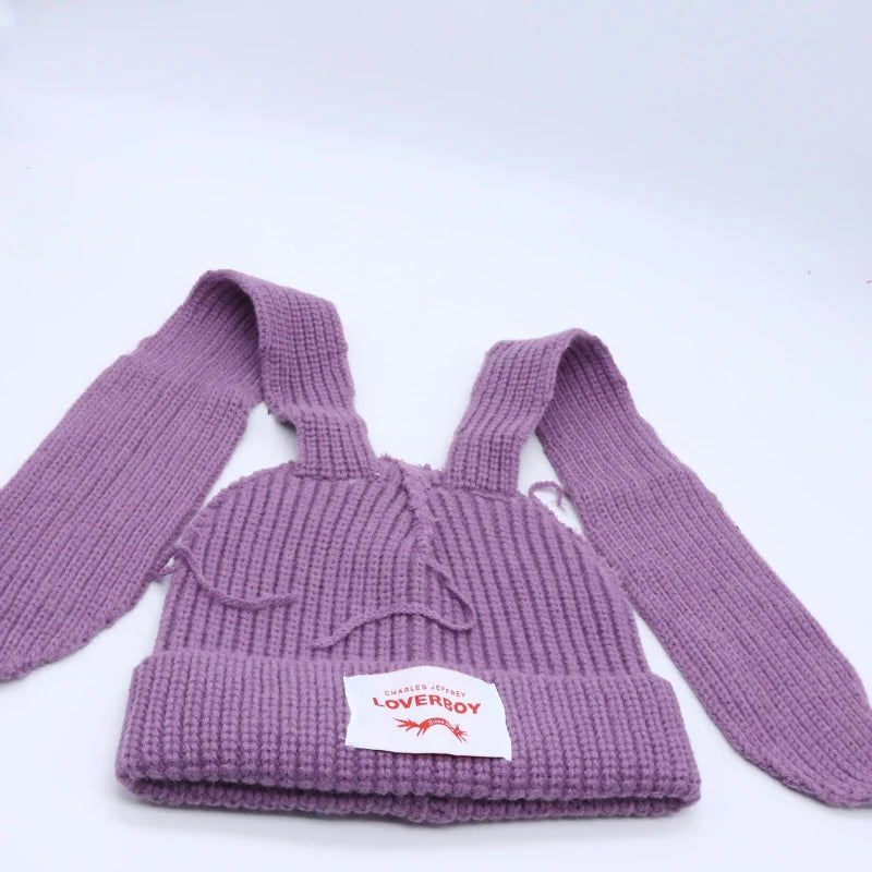 Long fox Ears Knitted Hat