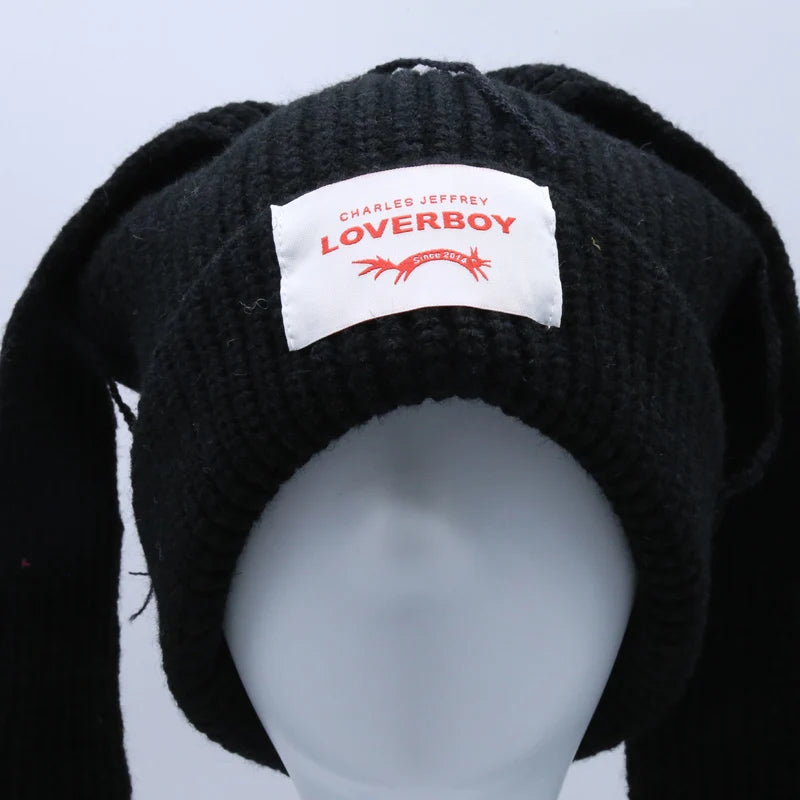 Long fox Ears Knitted Hat