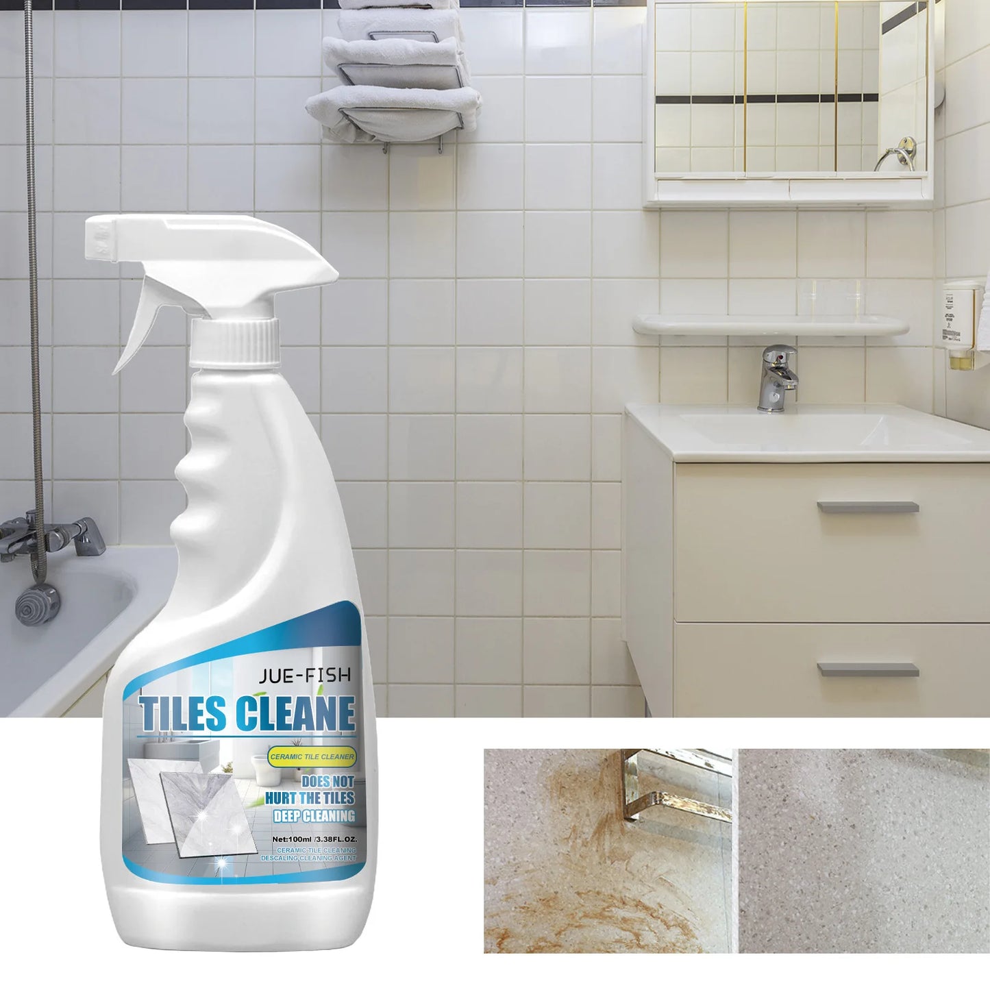 Brick cleaner, bathroom tile floo