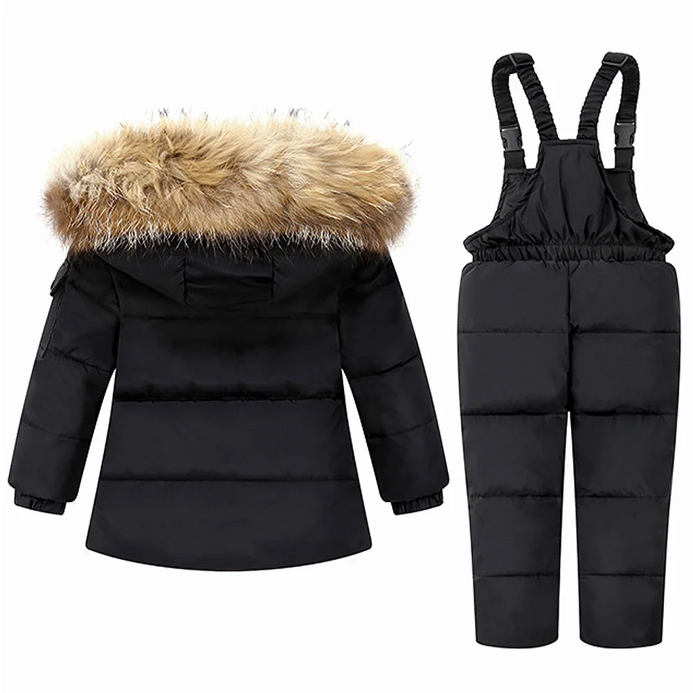 Baby Girls Snowsuits,White Duck Down Hooded Jacket