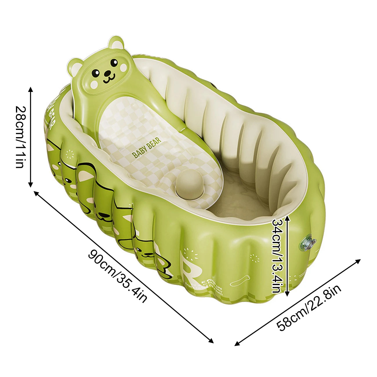 Inflatable baby bathtub