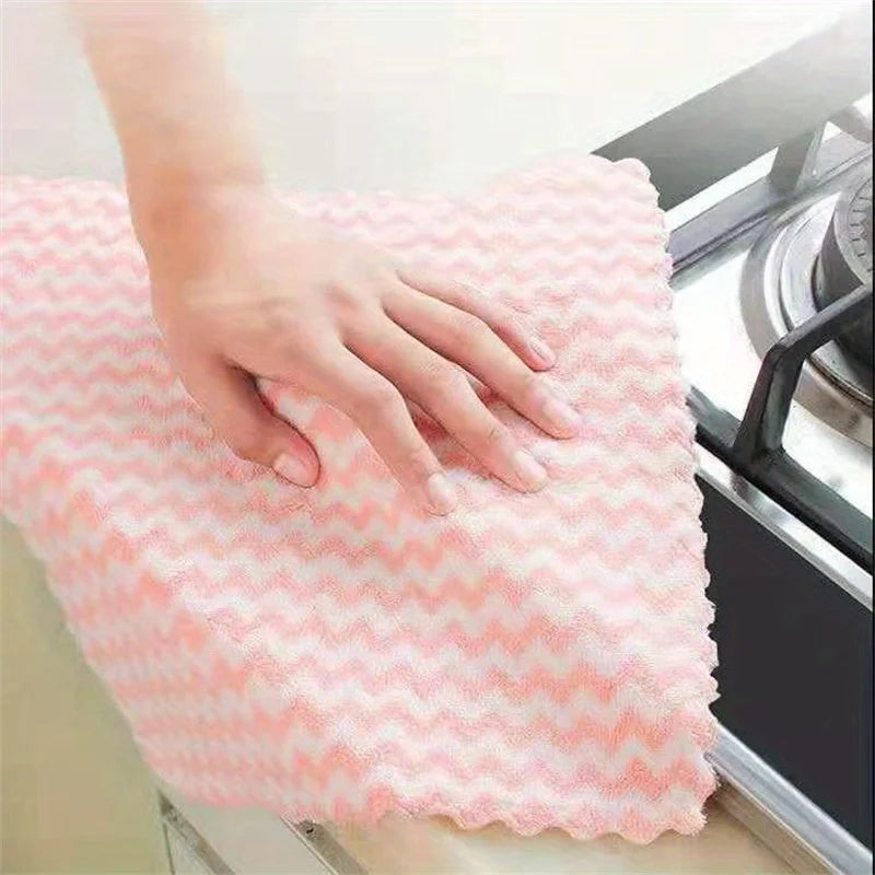 20pcs/10pcs Microfiber Cleaning Cloth Ultra Absorbent Durable Kitchen Towels