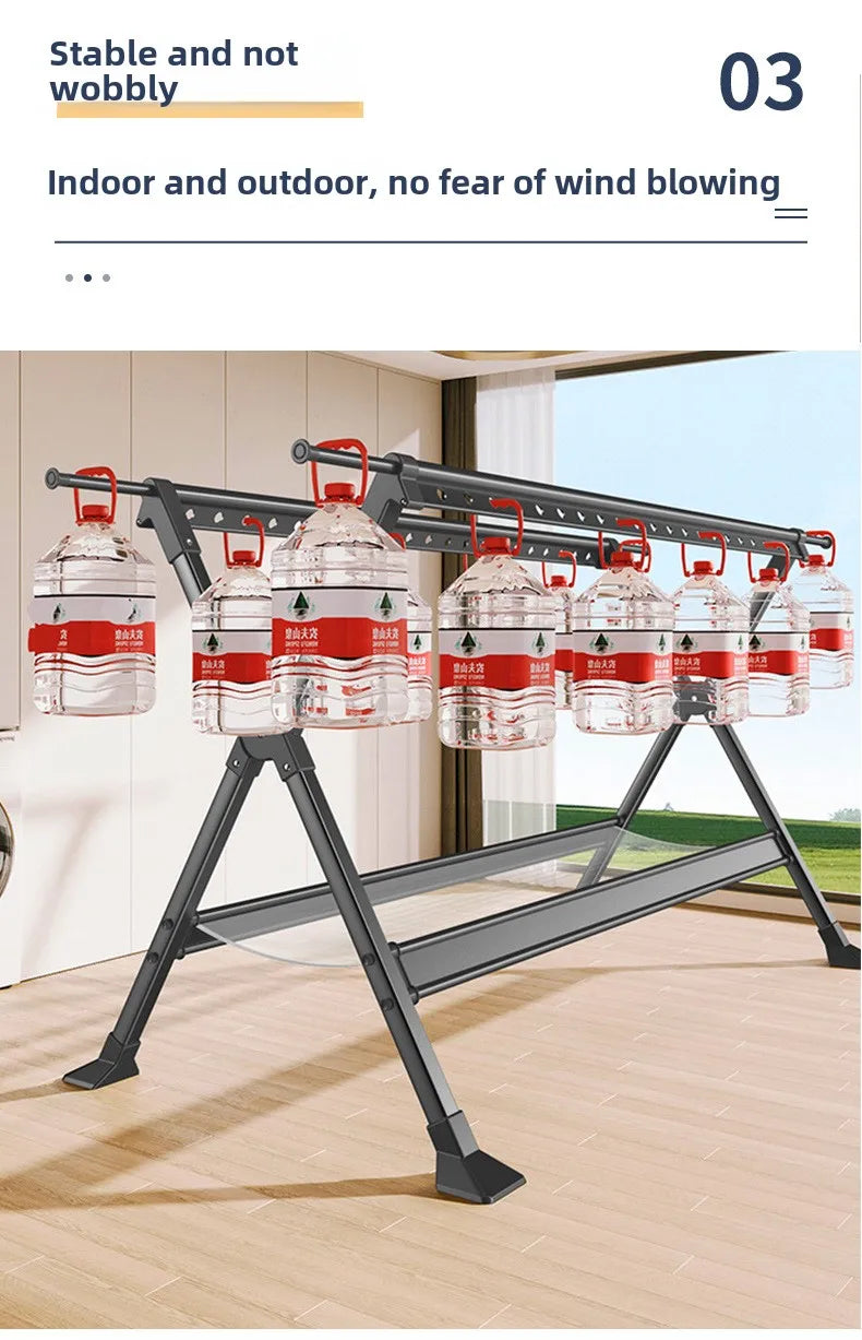 Floor-to-ceiling drying rack