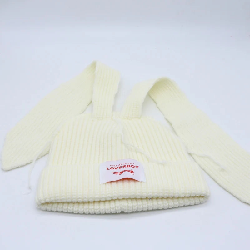 Long fox Ears Knitted Hat