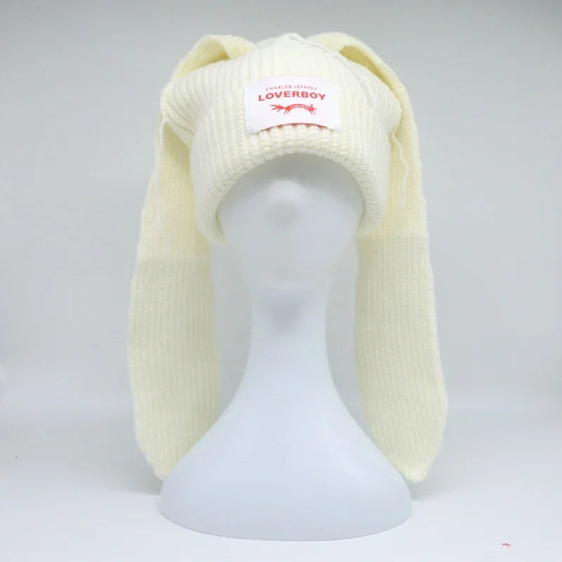 Long fox Ears Knitted Hat