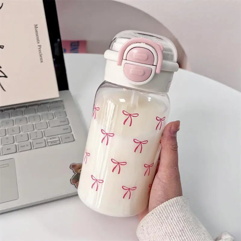 Cute Water Bottle with Straw