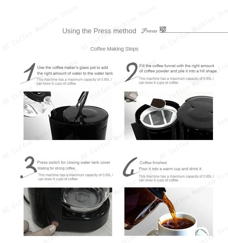 Household Small American Drip Coffee Maker