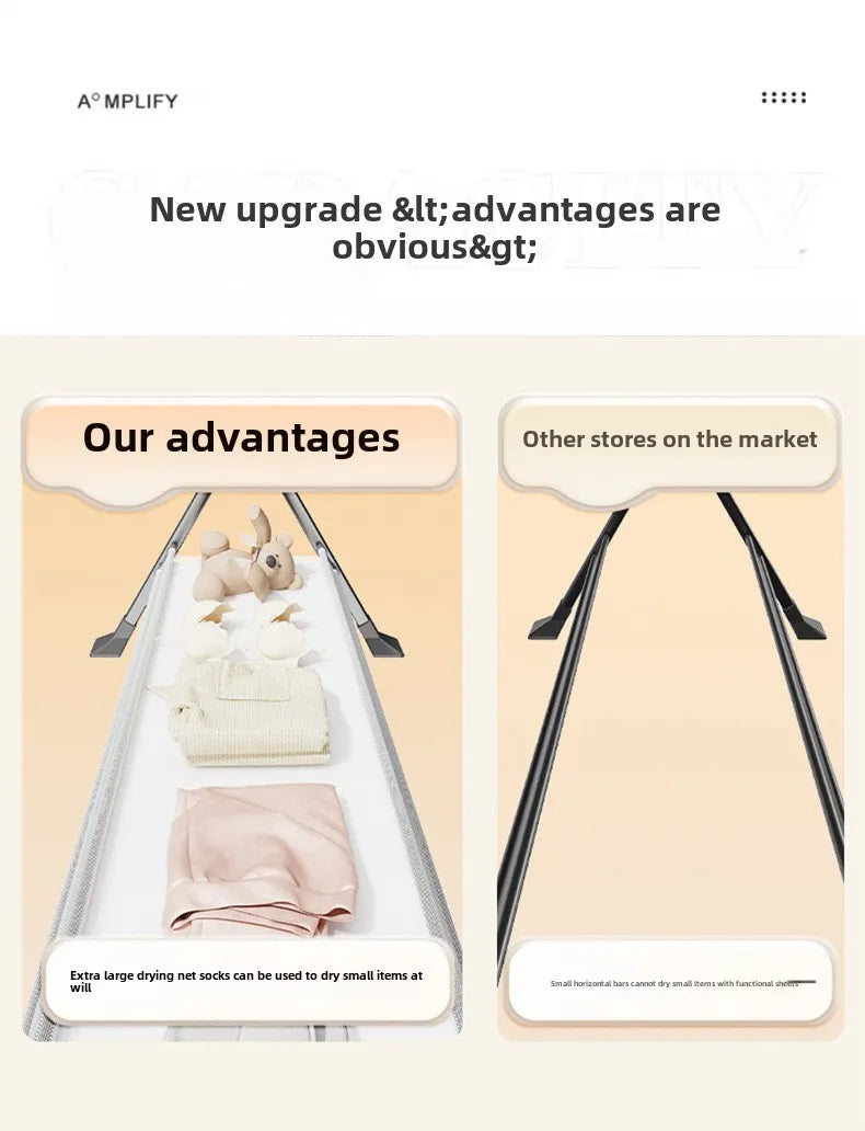 Floor-to-ceiling drying rack