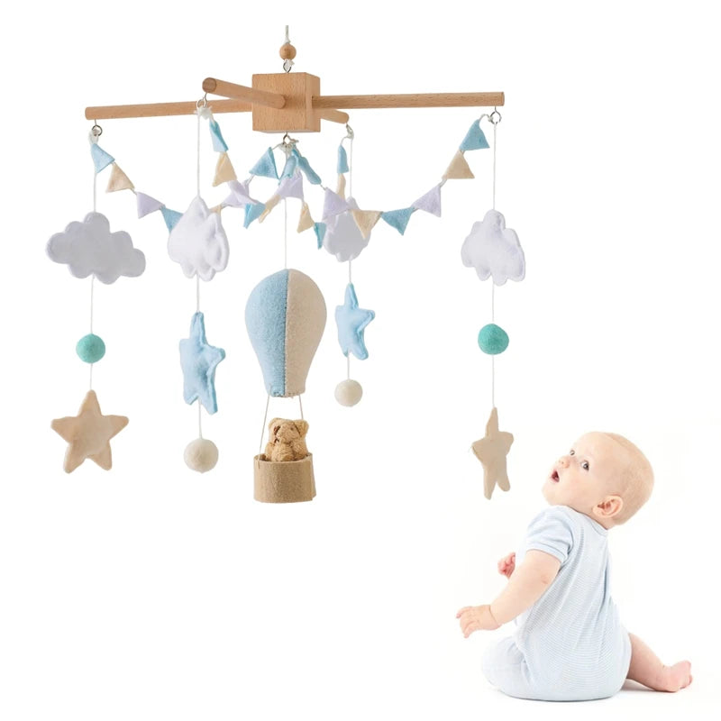 Baby Crib Mobile Wooden Bed