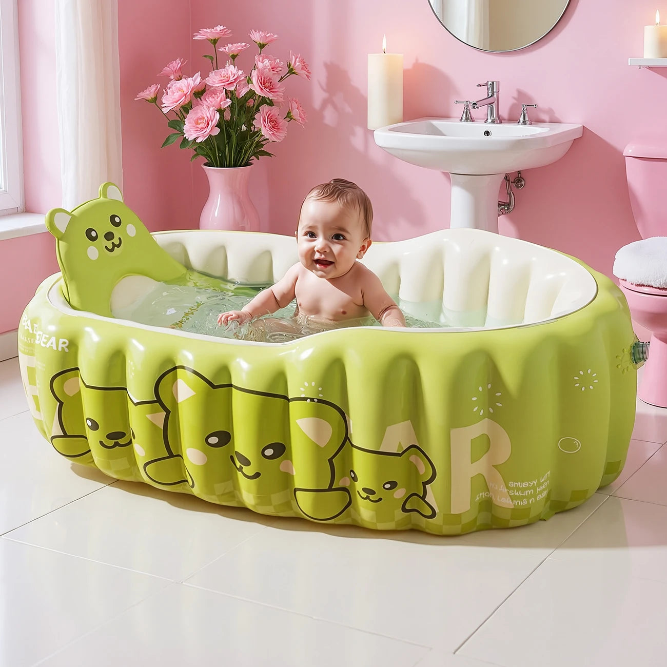 Inflatable baby bathtub