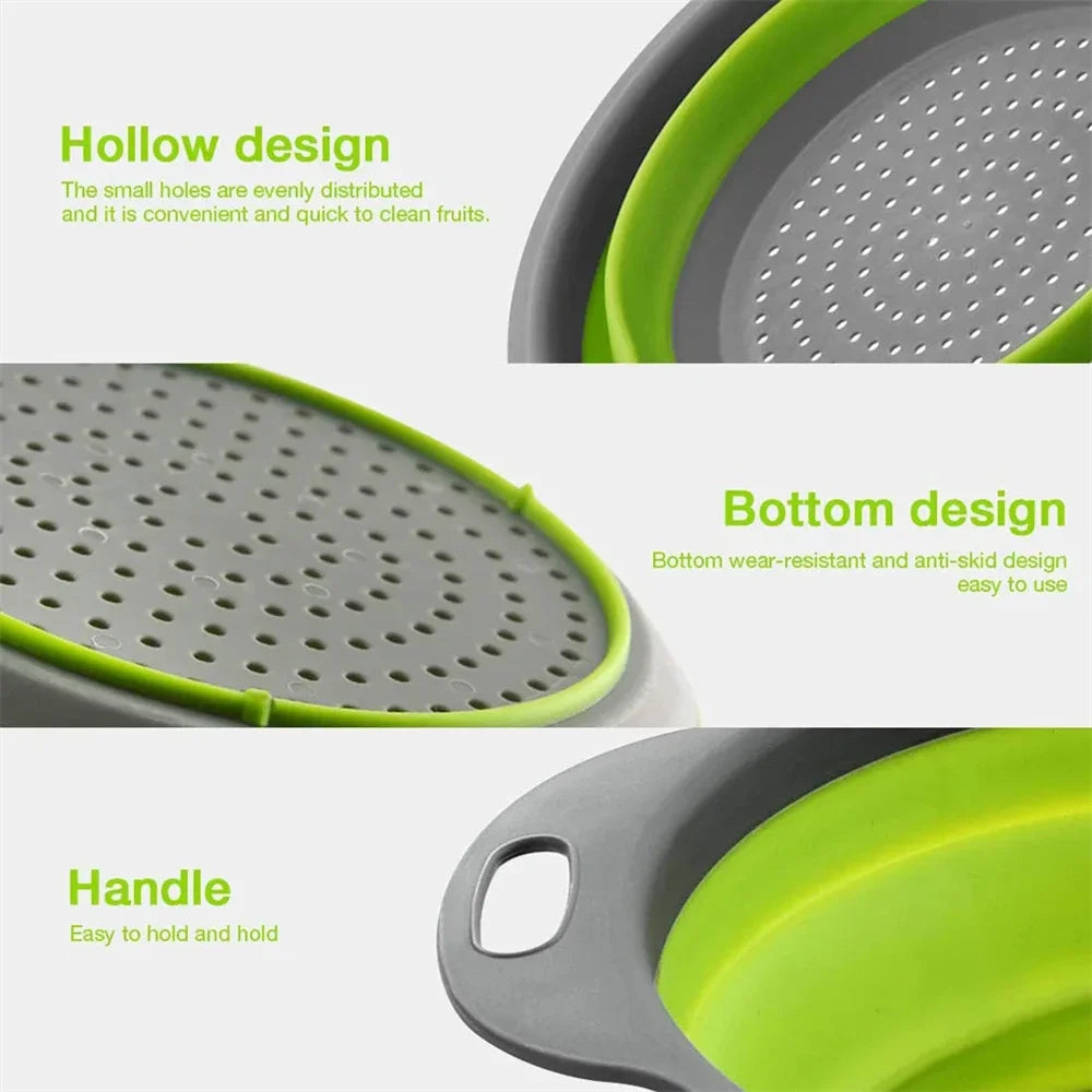 Round Collapsible Colander Silicone