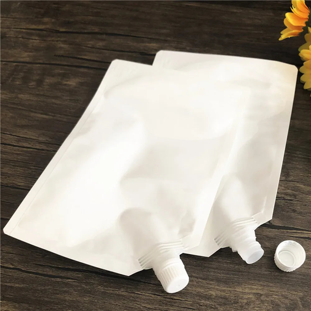Milky White Standing Up Liquid Packing Bag