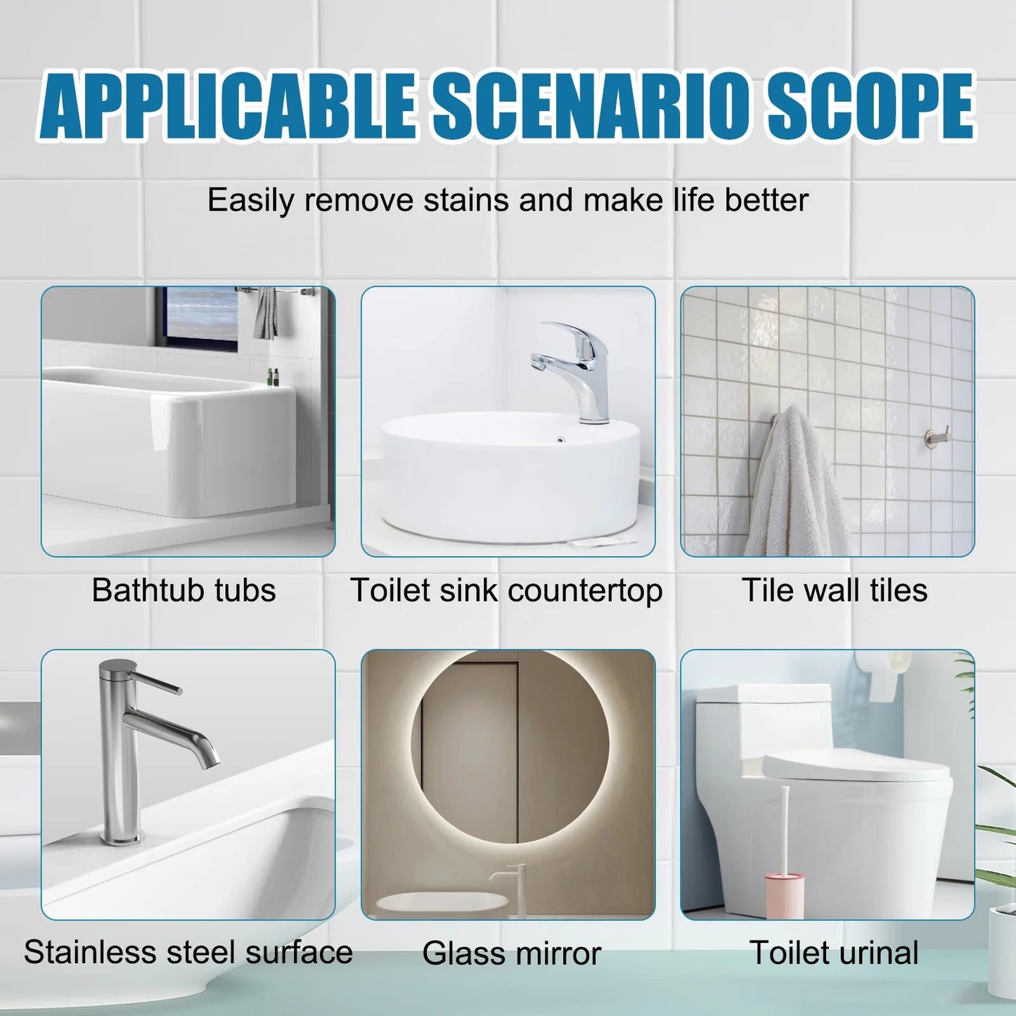 Brick cleaner, bathroom tile floo