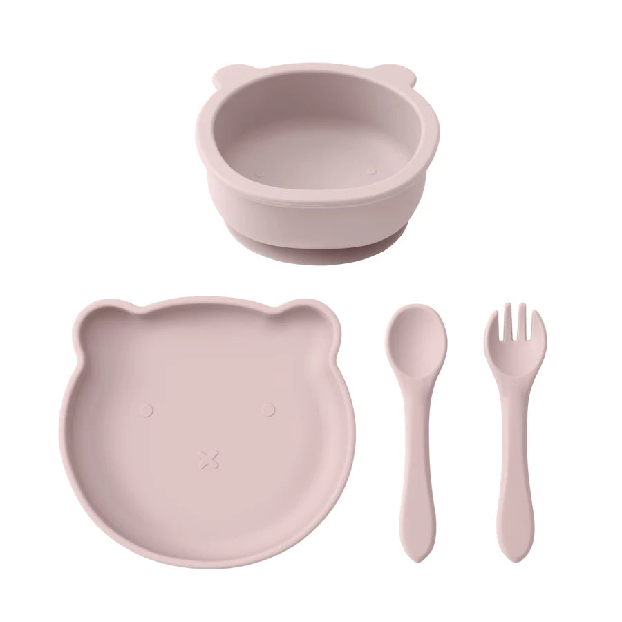 Multicolor Nonspillproof Silicone Tableware - Feeding Set