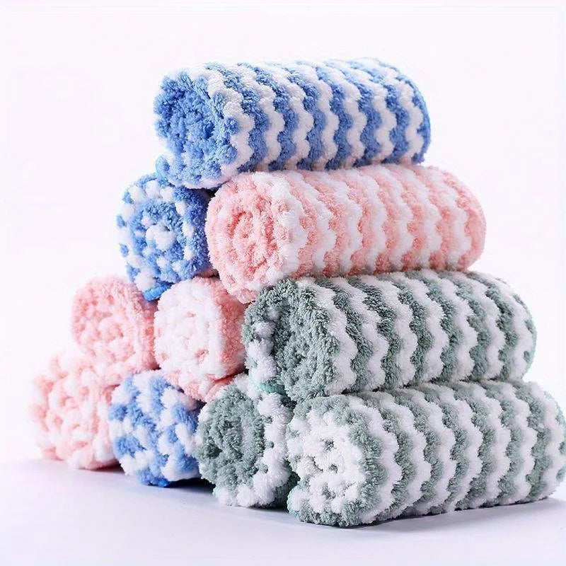 20pcs/10pcs Microfiber Cleaning Cloth Ultra Absorbent Durable Kitchen Towels