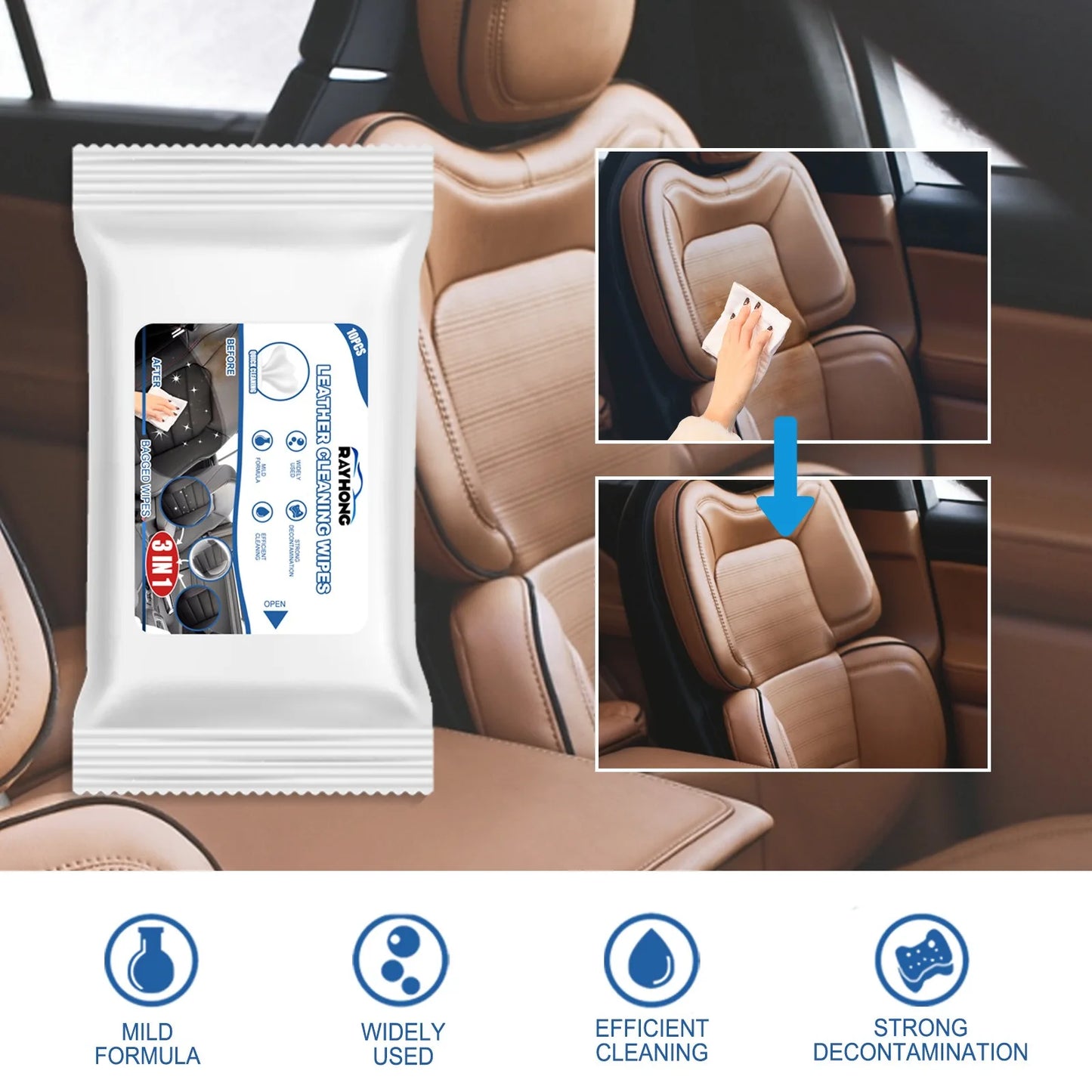 Car Leather Cleaning Wipes