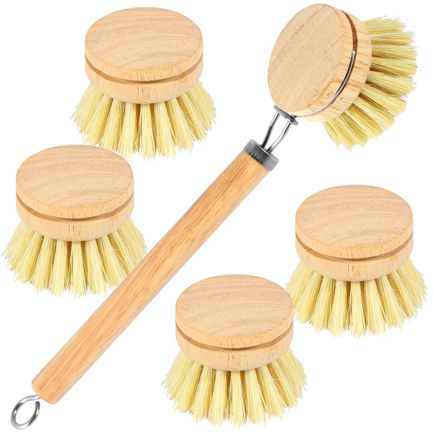 4/5Pcs Bamboo Dish Scrub Brushes