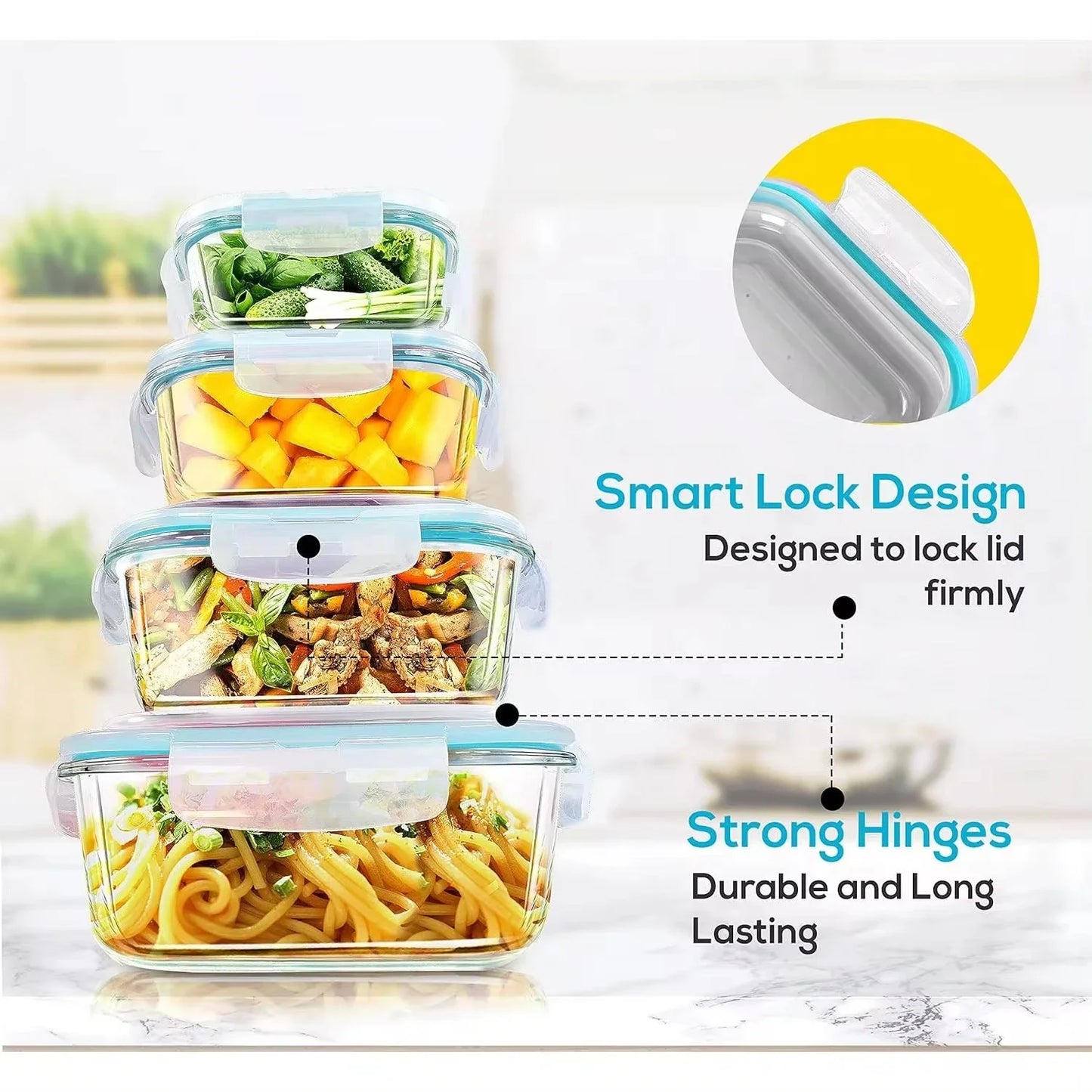 Glass Lunch Box Food Storage Containers