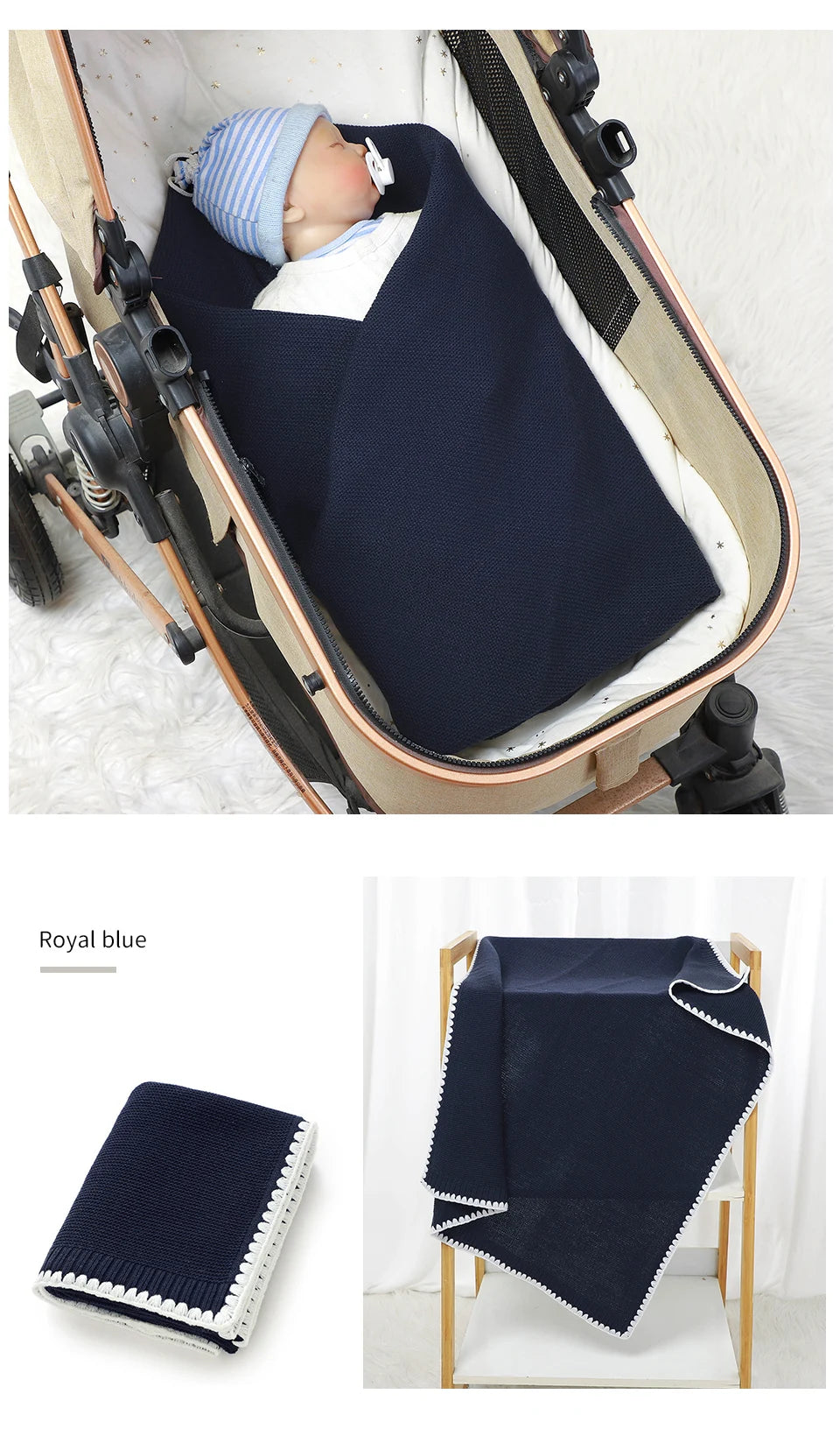 Solid Baby Receiving Blankets for Girl & Boy