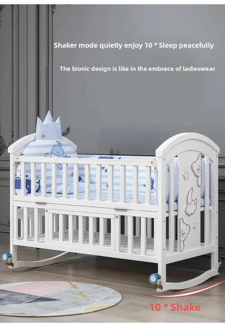 New Solid Wood Baby Crib